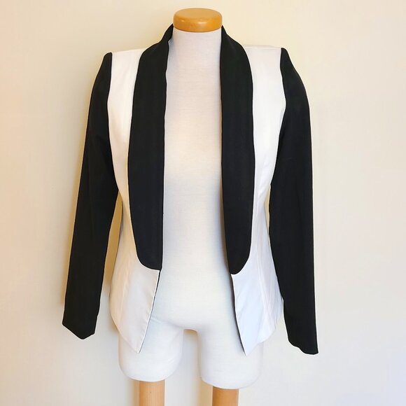 Parisian Collection Black & White Tuxedo Style Open Blazer - NWT - Picture 1 of 7